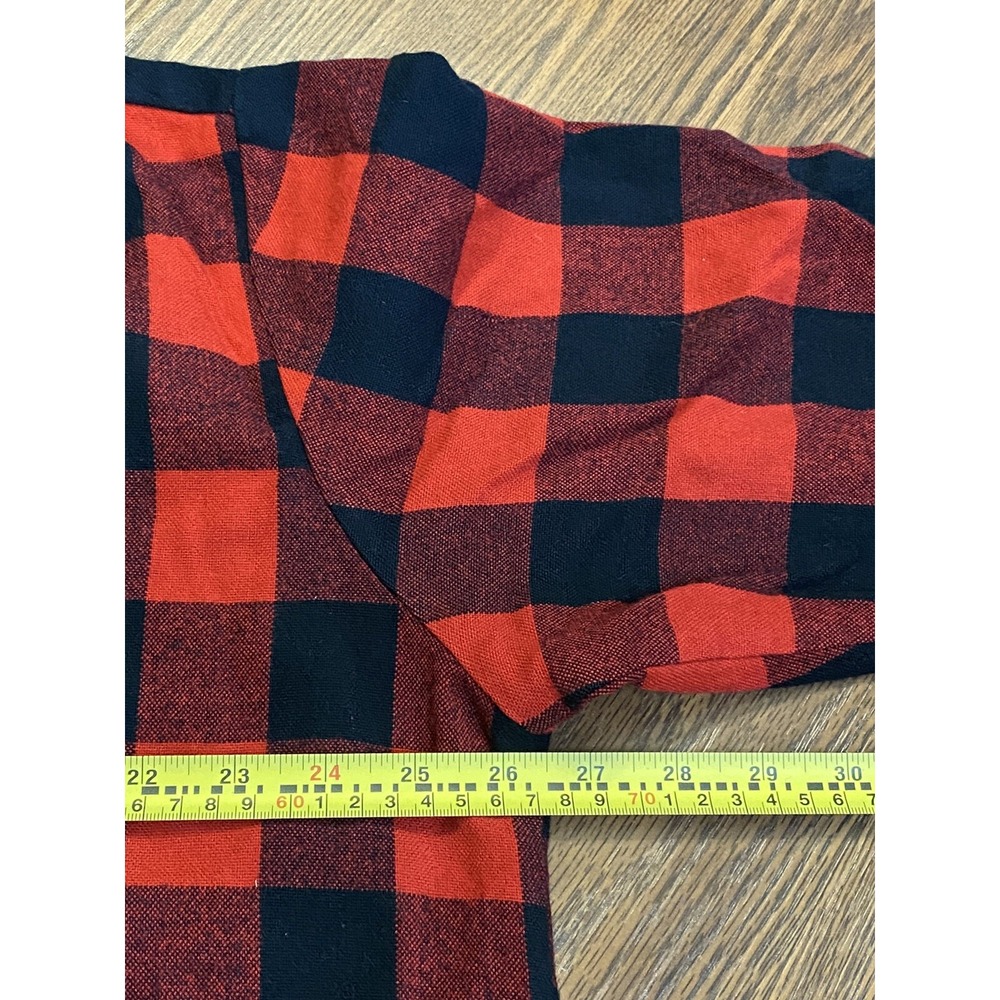 VTG‎ Sears Red Black Buffalo Plaid Flannel Lumberjack Shirt Button Up SZ 2XL - Picture 6 of 9